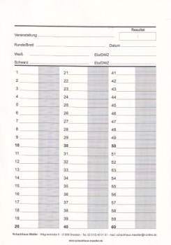 Partieformulare  SD 60 Züge -  100 Stück